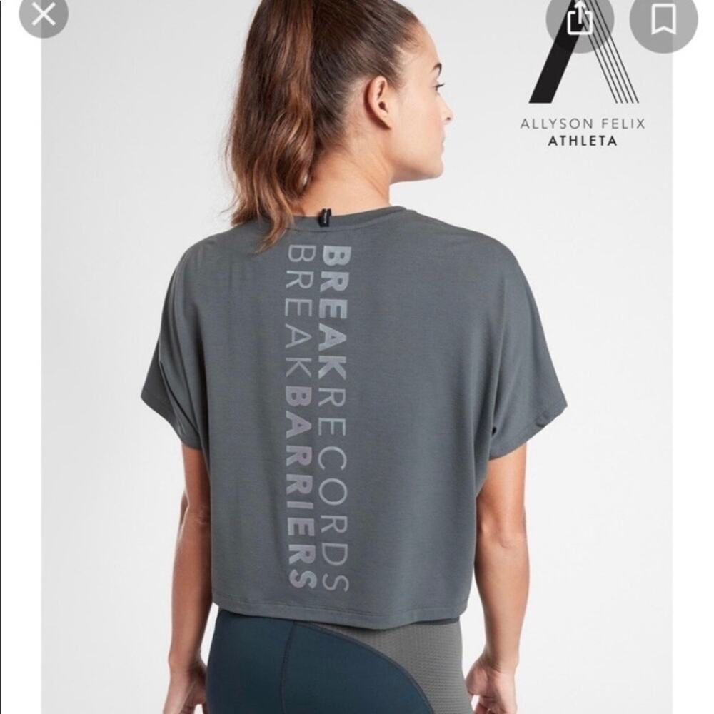 Athleta Allyson Felix Sz S Legend Short Sleeve Workout Active Tee Shirt Top